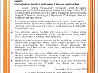FKUB Kabupaten Sumba Barat Daya Himbau Kerukunan Umat Beragama Menyongsong Pilkada 2024