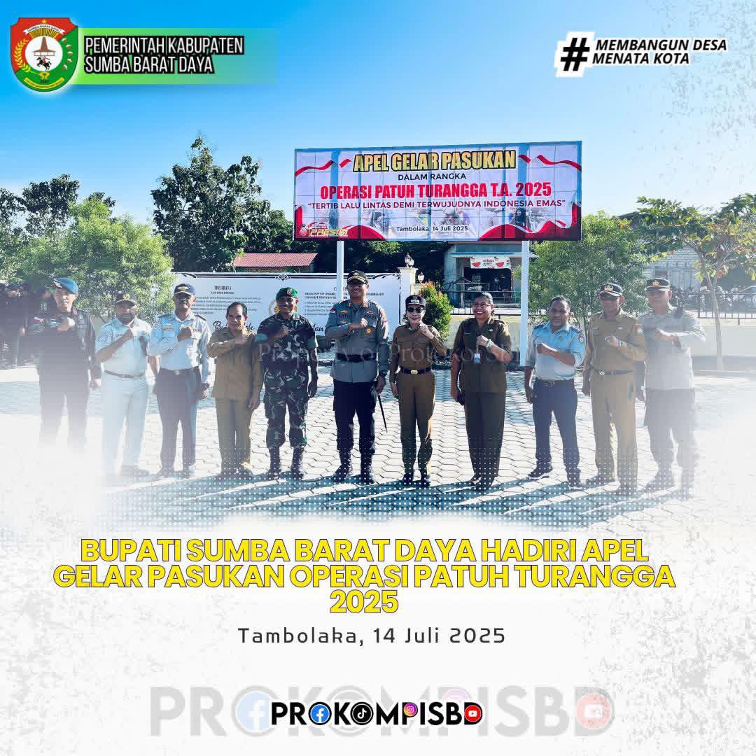 Bupati Sumba Barat Daya Hadiri Apel Gelar Pasukan Operasi Patuh Turangga 2025 Dorong Kesadaran Berlalu Lintas demi Keselamatan Publik