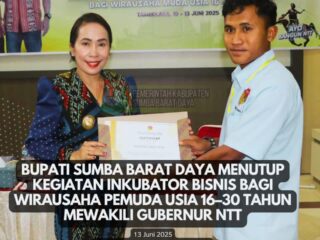 Bupati SBD Tutup Kegiatan Inkubator Bisnis Pemuda, Mewakili Gubernur NTT