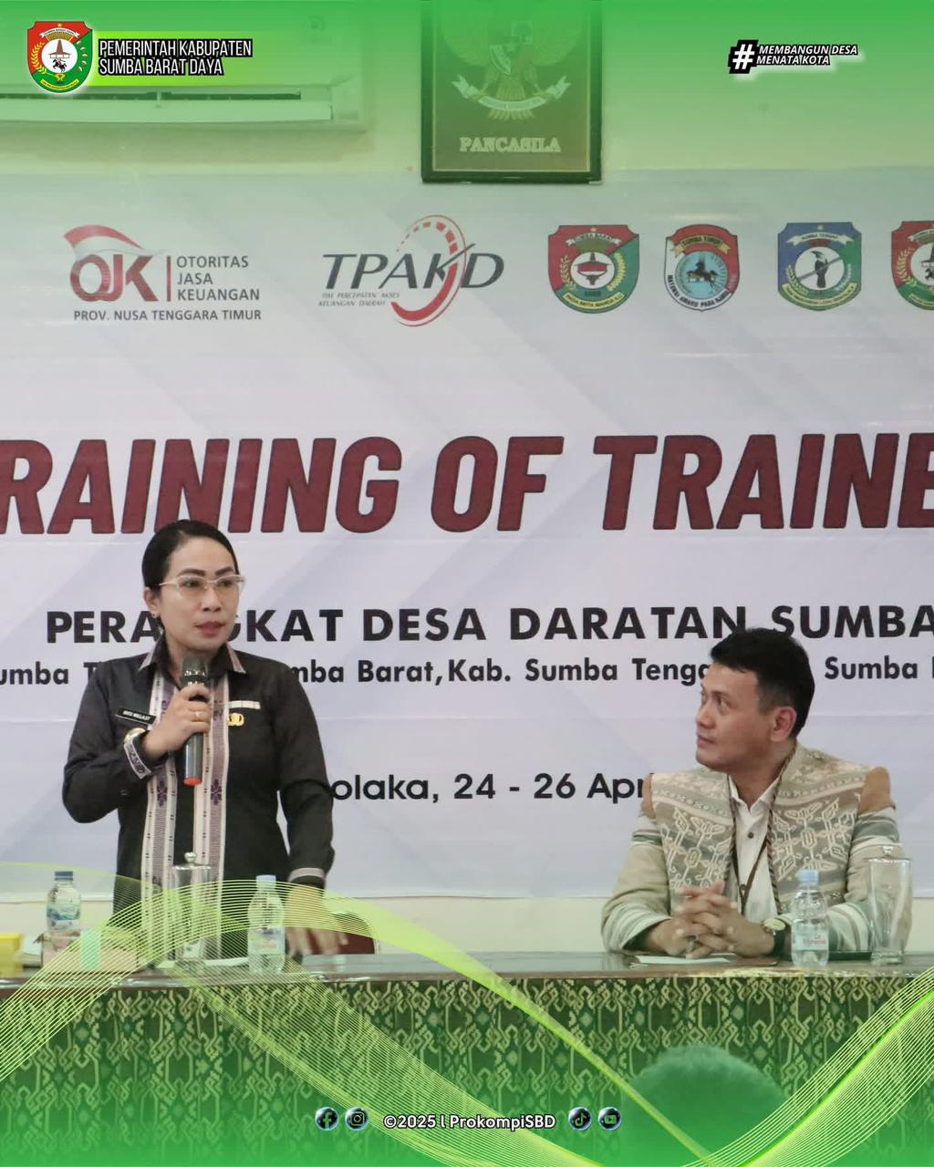 Bupati SBD Buka TOT Literasi dan Inklusi Keuangan bagi Perangkat Desa se-Daratan Sumba