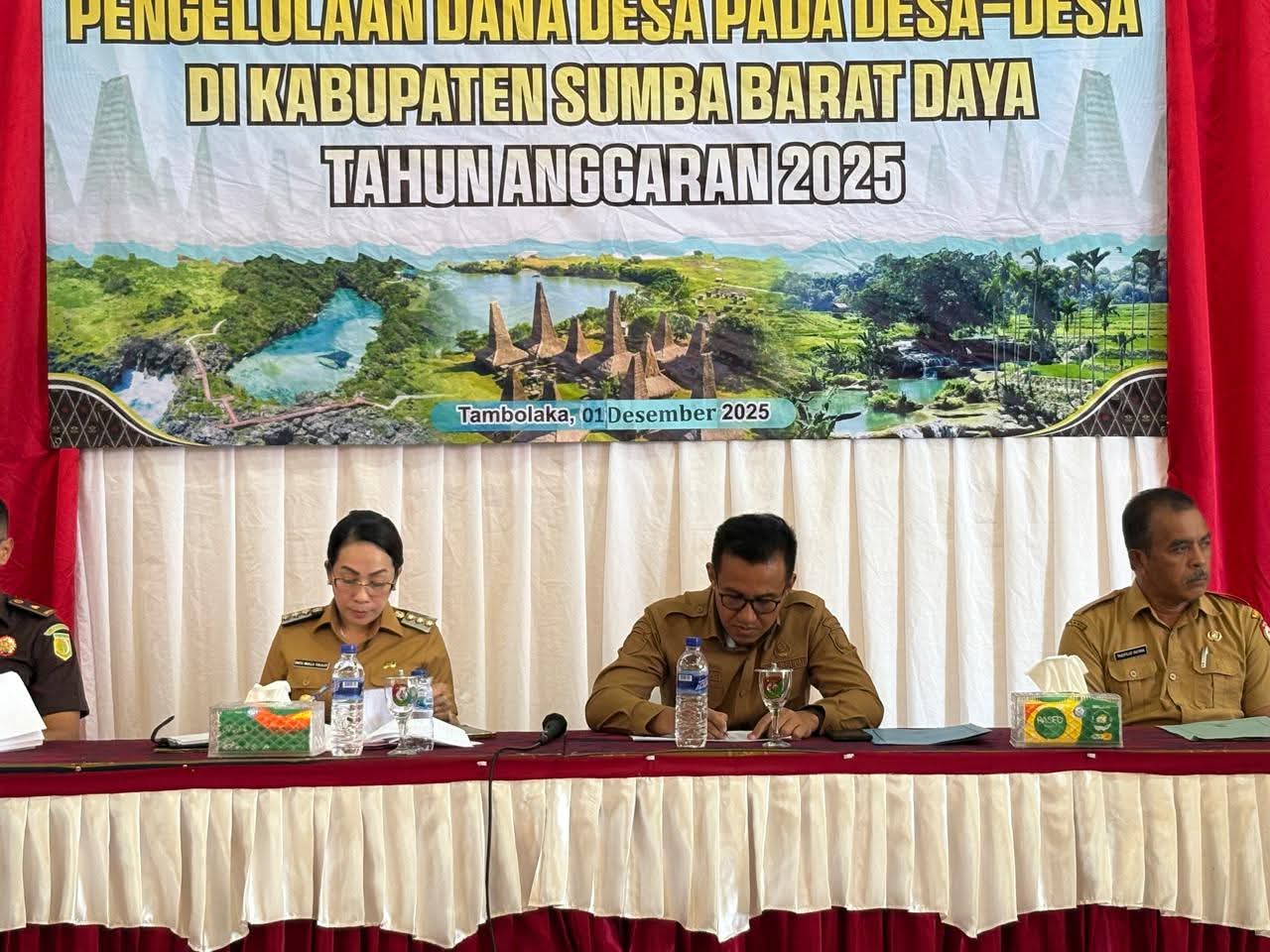 Bupati SBD Pimpin Rapat Evaluasi Dana Desa