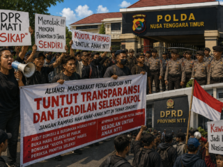 Aliansi Masyarakat Demo Seleksi Akpol di Polda NTT, Desak DPRD Kawal jadi Isu Nasional